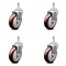 Service Caster 5 Inch Maroon Polyurethane Wheel Swivel 10mm Threaded Stem Caster Set SCC SCC-TS20S514-PPUB-MRN-M1015-4 - alternate 1